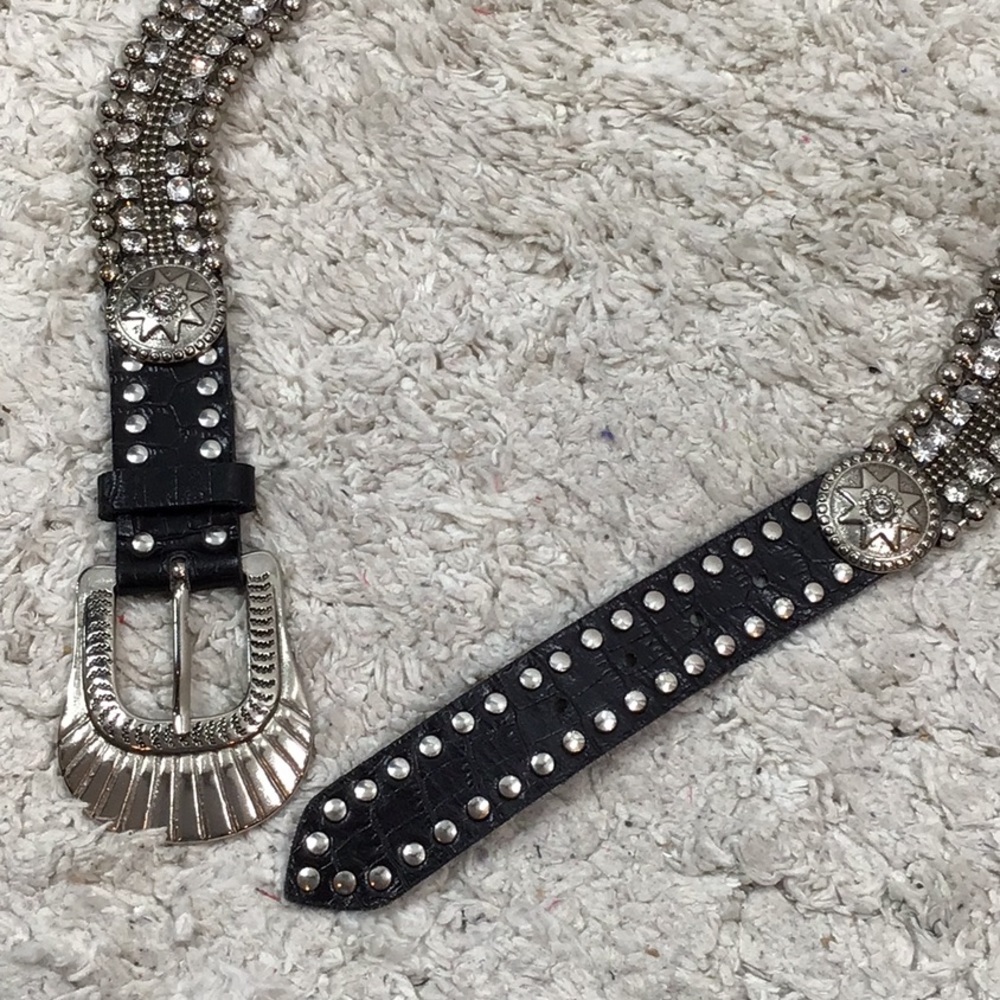 Furla leather and rhinestone western belt M - Picture 7 of 13